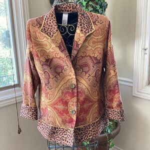 Vintage Draper’s & Damon’s Paisley/Leopard Button Up Lined Jacket Size M